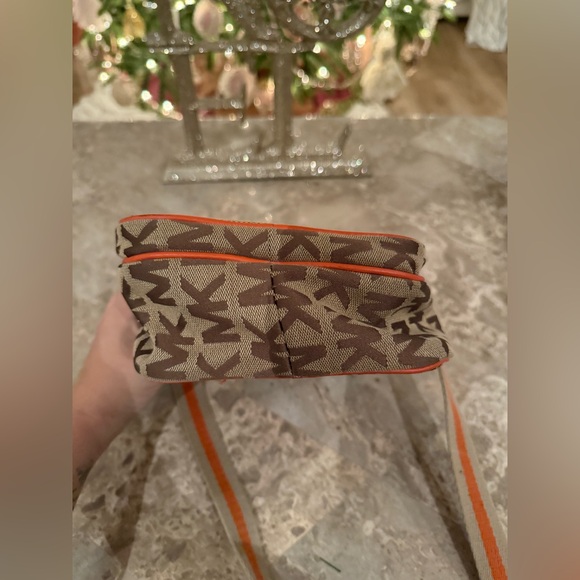 Michael Kors Brown and Orange Signature Flight Crossbody Bag - Picture 13 of 15